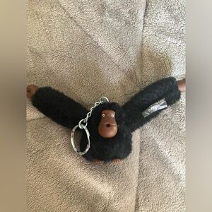 KIPLING Davina Monkey Gorilla Keychain Black Plush charm